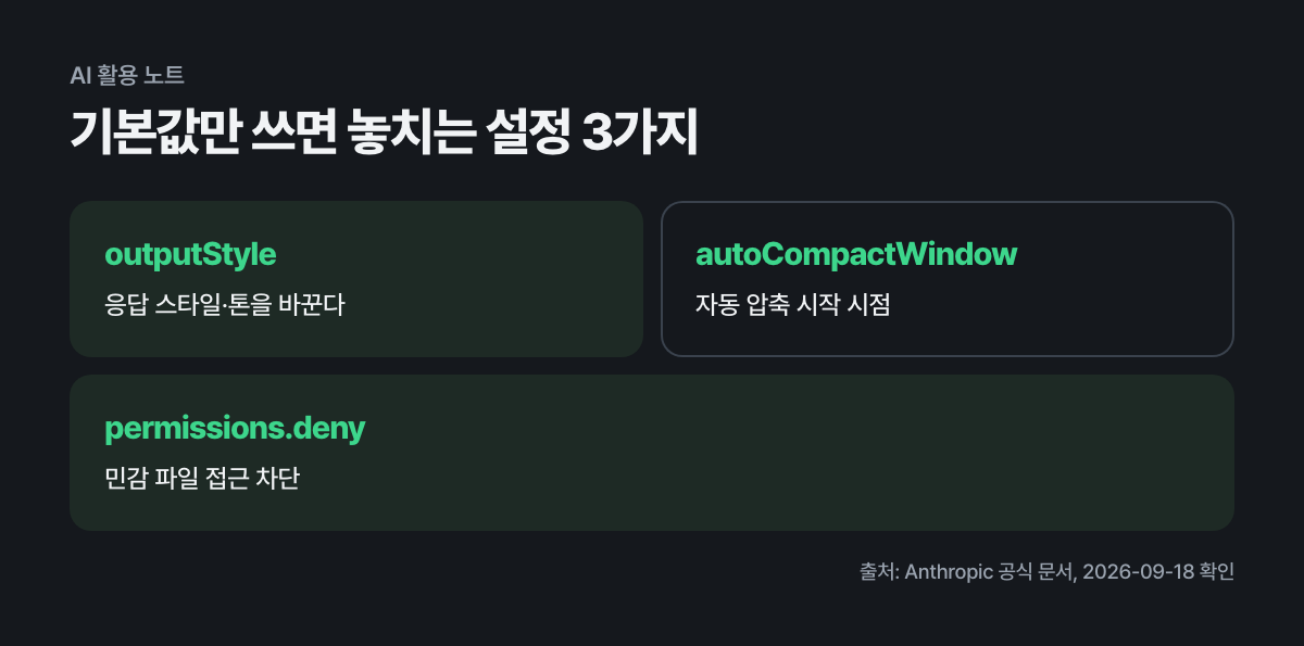 기본값만 쓰면 놓치는 설정 3가지